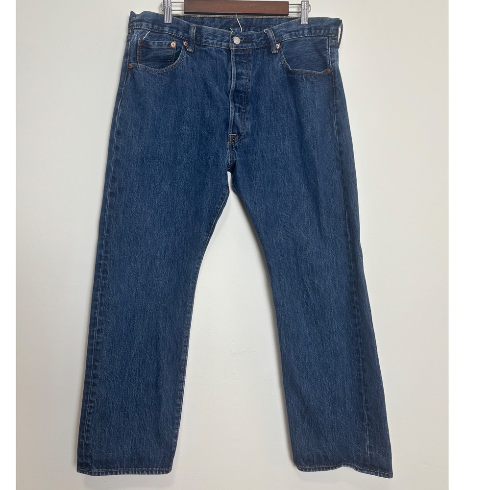 Levis Mens 501 Original Fit Button Fly Jeans 38x30 (29) Blue Denim Straight Leg